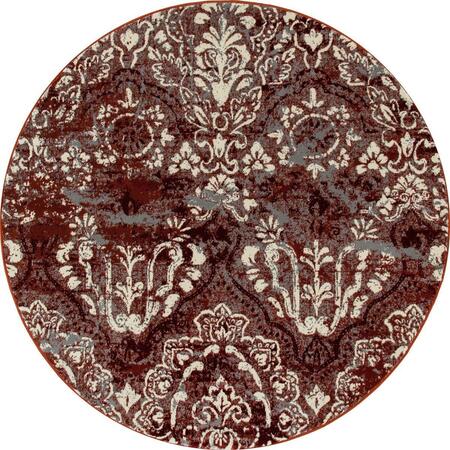 ART CARPET 5 Ft. Bastille Collection Emerge Woven Round Area Rug, Red 841864109450